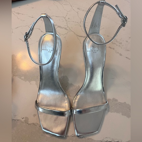 Marc Fisher Jalina Ankle Strap Sandal in Silver - Picture 2 of 6